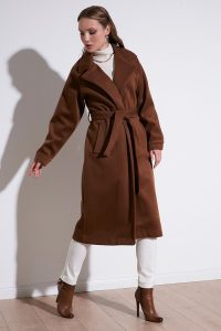 طرح جدید پالتو قهوه ای زنانه